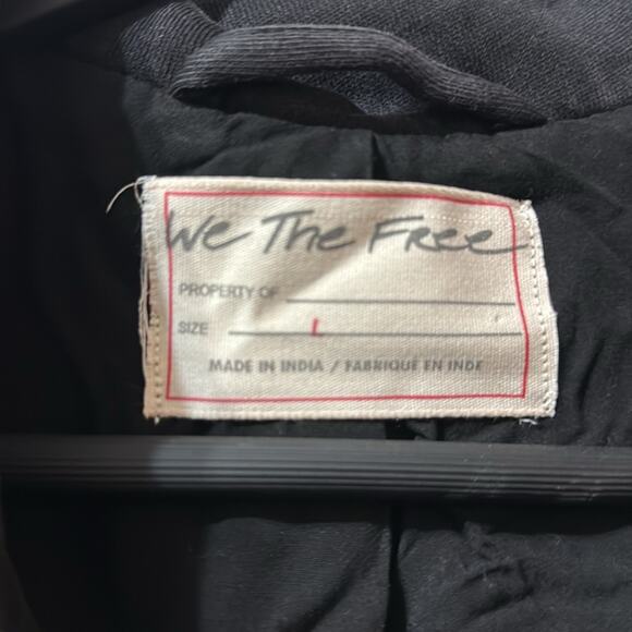 Free People Moto Jacket Rebel Rebel Black Knit Large New - Picture 12 of 12